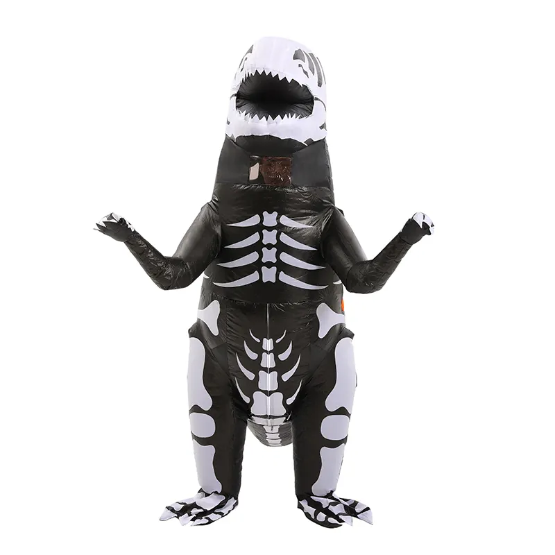 Traje inflable de látex para Halloween, ropa de dinosaurios, Calavera, hinchable