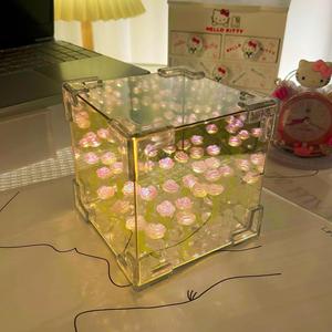 Lámpara de Noche de Tulipanes, Cubo de Rubik, Materiales Hechos a Mano, Rosas <span class=keywords><strong>para</strong></span> Novias, Regalos de Cumpleaños y San Valentín, Lámparas de Mesa con Flores de Tulipanes LED - Product Image 4
