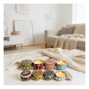 Bougie d'art en cire de soja blanche brillante faite à la main, style moderne, non toxique, pour Noël, avec emballage de vente au détail de marque, référence de sourcing - Product Image 6