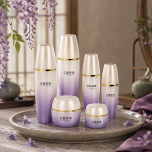 Bouteilles <span class=keywords><strong>de</strong></span> parfum en verre violet Spindle avec couvercles, pots <span class=keywords><strong>de</strong></span> crème pour soins <span class=keywords><strong>de</strong></span> la peau 120ml 100ml 40ml 30ml 50g 30g, emballage vide - Product Image 5