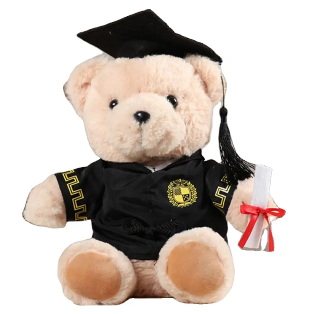 Оптовая продажа, на заказ, Университетский выпускной медведь, рубашка с логотипом, плюшевая игрушка, мягкий плюшевый мишка, куклы животных, выпускные