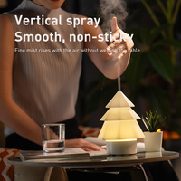 Humidificateur ultrasonique électrique 7 couleurs avec diffuseur d'aromathérapie, arrêt automatique, design sapin de Noël, en plastique pour la maison