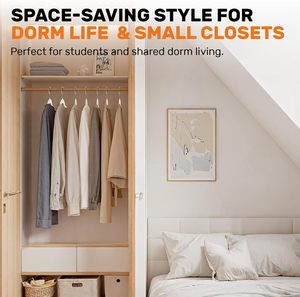 Cintres en velours premium antidérapants, cintres à vêtements floqués fins, cintres en feutre gain de place pour manteaux - Product Image 5