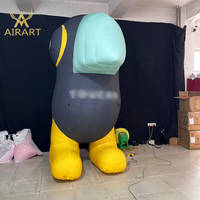 Ballon gonflable publicitaire en forme de grande bouche d'oiseau, mascotte gonflable de pingouin pour scène de fête, modèle d'animal marin