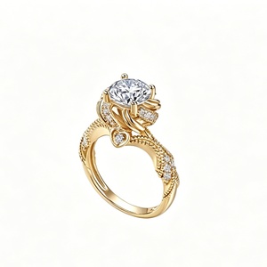 Custom 9K 10K 14K Gold Moissanite <b>Ring</b> <b>Dainty</b> Hammered Wedding Band Fine Jewelry for Men - Product Image 1
