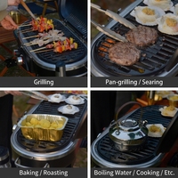 Barbecue à gaz sans fumée pliable pour camping et extérieur, avec four et gril, vente en gros
