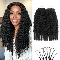 Extensions de cheveux humains Deep Wave au crochet, sans trame, sans perte, cheveux Remy, tresses au crochet, mèches de cheveux en boucle, couleur naturelle