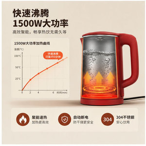 Electric Kettle 1.5L Automatic Power Off Keep Warm For Home Use - Product Image 3