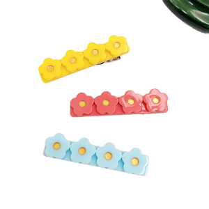 Pinzas de Pelo de Acrílico con Flores, Ecológicas y Lindas, para <span class=keywords><strong>Niñas</strong></span>, Accesorios Coloridos Personalizados, para Bebés, Tamaño 5cm, Estilo Dulce, en Tarjeta - Product Image 1