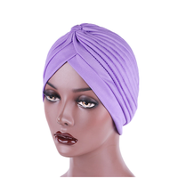 Venta al por mayor de gorros de poliéster con nudo para mujer, estilo bandana india musulmana, para quimioterapia, uso exterior y como pañuelo para dormir