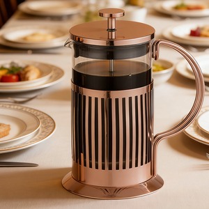 Cafetera Francesa de Acero Inoxidable OEM, Juego de Cafetera y Tetera, Percolador de Vidrio, Versátil y Elegante - Product Image 1