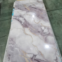 Panel Dinding PVC Geometris Mengkilap Tahan UV Mudah Dipasang Ramah Lingkungan Modern Tahan Api Dekorasi Rumah Tangga dan Komersial