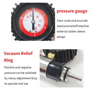 21 pçs medidor de pressão de bomba de vácuo portátil, medidor de drenagem de fluido de freio, medidor de vácuo automotivo de dupla finalidade - Product Image 6