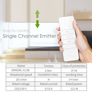 DM35R-6/28 40 45 50mm Tube Fast 220/230V AC Remote Control Roman <strong>Curtain</strong> Tuya <strong>Motor</strong> Window Blinds 35 mm Tubular <strong>Motors</strong> - Product Image 4