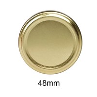Precio de Fábrica al por Mayor, Botellas de Vidrio para Bebidas Enlatadas de 48 mm con Impresión Personalizada, Tapas Metálicas de Acero Inoxidable y Hojalata de Grado Alimenticio