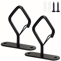 Crochets muraux de plafond en forme de diamant noirs résistants à la rouille, vis de fixation, chevilles, capacité 30 kg, pour la maison, le jardin, le bricolage, la suspension