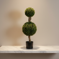Arbre topiaire artificiel en plastique à double boule de 3 pieds - Décoration pour la maison, le jardin et les mariages en intérieur