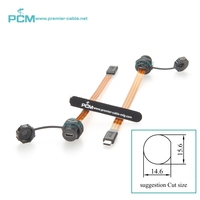 Kabel ekstensi dudukan Panel FPC Tipe C IP67 USB3.1 USB-C tahan air kabel pemanjang laki-laki ke Perempuan untuk penutup kabinet 10Gbps 100W PD