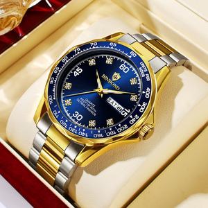 Montre-bracelet en quartz de luxe Binbond pour homme, étanche, lumineuse, montre de travail, cadran en verre, aiguille, logo personnalisé, bracelet en acier - Product Image 2