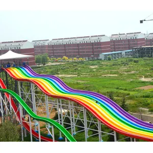 Large Fiberglass Aqua Park Pool Slide Theme Park Rainbow Water Slides