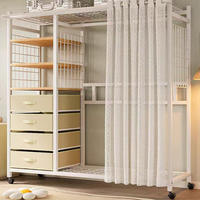 Armoire en acier durable Sodor avec étagères métalliques pour vêtements de chambre, assemblage facile, meuble de chambre moderne à monter soi-même