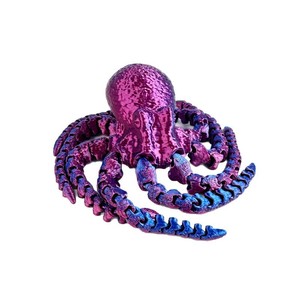 Decorazione per Acquario a Forma di Polpo Stampata in 3D, 11,2 cm, in PVC, Moderna Decorazione per Vasca dei Pesci, Giocattolo Articolato e Posizionabile - Product Image 4