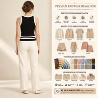 Débardeur Sport Femme en Maille Côtelée à Col Rond avec Bordure Contrastante, Design Tendance