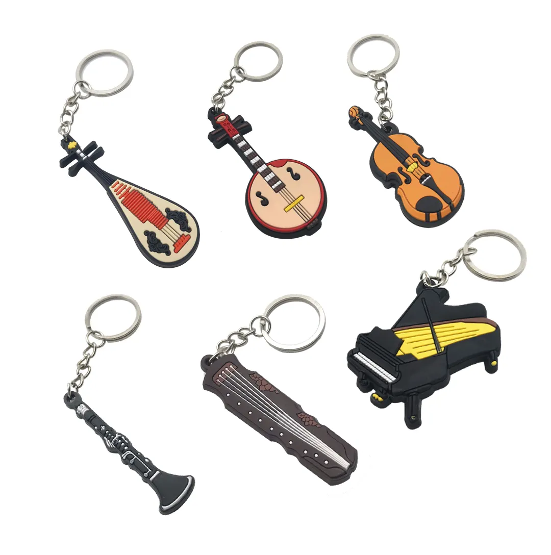 Индивидуальные брелки для ключей с надписью, брелок для ключей с музыкальным инструментом, брелки для ключей с пользовательским логотипом