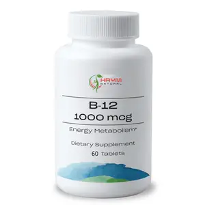 Private Logo Vitamine B12 Supplement Tabletten B12 Vitamine Pillen Voor Een Gezonde Stofwisseling Essentieel Voor Een Gezonde Huid, Haar En Nagels