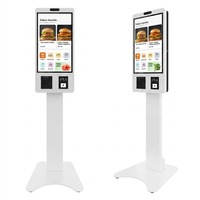 Kiosque de commande en libre-service Sinmar personnalisé, sur pied, 21,5, 27, 32 pouces, terminal de paiement POS sans surveillance avec imprimante