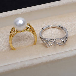 แหวนเงินแท้ S925 แบบเปิด Wenchi อุปกรณ์ตกแต่งเครื่องประดับ DIY สไตล์เรียบง่าย ขนาด 10-10.5 มม. สำหรับใส่ไข่มุก รุ่น 16633 ชิ้นส่วนประกอบแบบถอดได้ - Product Image 4