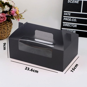 Sunshine Transparent 6-Inch Pink Cake <b>Paper</b> <b>Box</b> for Birthday & Wedding Embossed Takeaway Cake Gift <b>Box</b> Handle for Food Storage - Product Image 6