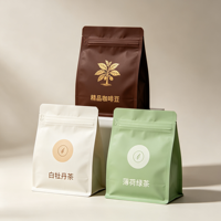 Sacs d'emballage personnalisés multi-styles en plastique pour thé et café avec options de fermeture éclair à encoche et de trou de suspension