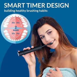 แปรงสีฟันไฟฟ้าแบบหมุนหัวกลม ชาร์จซ้ำได้ ขนแปรงนุ่ม กันน้ำ IPX7 พร้อมกล่องพกพา - Product Image 5