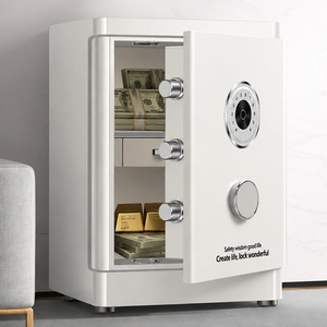 CEQSAFE Coffre-fort électronique numérique à empreinte digitale avec clé maîtresse YUTA Blanc pour maison, banque, bureau - Product Image 3