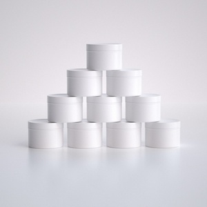 Wholesale Aluminum Metal Packing Tins <b>Boxes</b> for Candle <b>Containers</b> with Flip Lid White Tin Food Grade Environmental Protection - Product Image 1