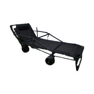 Draagbare roestvrijstalen vouwwagen met vier wielen voor buitengebruik, kamperen, picknicks en reizen, grote opbergcapaciteit. - Product Image 1