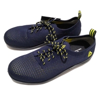 Chaussures de sécurité DELTAPLUS pour hommes, bleu-jaune, embout en acier, anti-perforation, anti-impact, tige en maille double tricot, semelle en PU à densité unique