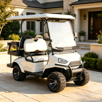 Voiturette de golf électrique avec rangement arrière supplémentaire, batterie lithium 72V, pare-soleil extérieur personnalisé, moteur 7KW, 4 places