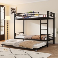 Lit superposé compact en acier à deux niveaux, idéal pour les appartements étudiants et les petits espaces