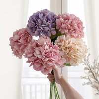 CL30003 Fleurs d'hortensia artificielles pour la décoration intérieure, arrangements floraux de fête, centres de table de mariage, fausses fleurs en soie vintage