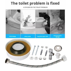 Kit de réparation universel pour toilettes HORING OEM/ODM, fabriqué en usine, avec joint en cire anti-fuite, <span class=keywords><strong>tuyau</strong></span> en acier inoxydable et robinet d'angle en laiton - Product Image 4