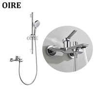 Oire Luxe Bain Douche Mitigeur Robinets En Laiton Poli avec Barre Coulissante Mur Douche Doux Spray Motif pour Appartements Hôtels