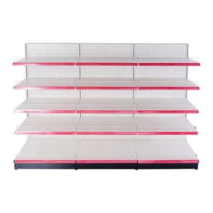 Étagère en acier de style allemand pour supermarché, robuste, finition peinte en poudre, 5 étagères, garde-corps en plastique, panneau perforé - Product Image 1