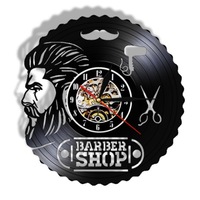 Jam Dinding Akrilik Desain Nordik Motif Pangkas Rambut, Dekorasi Rumah Mewah Modern Mekanik Besar
