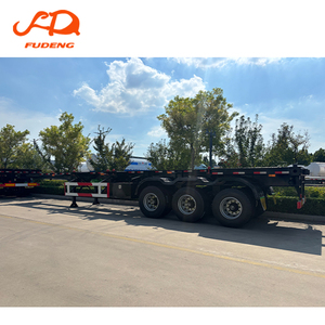 Semi-remorque <span class=keywords><strong>squelette</strong></span> en acier à trois essieux FUDENG Group pour conteneurs maritimes 20FT 40FT avec essieu FUWA à vendre - Product Image 3