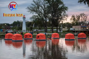 خيمة مائية قابلة للنفخ على المياه الضحلة العائمة نفخ قارب الصيد قارب العائمة منصة المياه العائمة طوف مع خيمة - Product Image 3