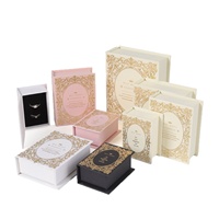 Caixas de Embalagem para Joias Estilo Livro com Tampa Articulada para Atacado, Personalizáveis com Logotipo, para Anéis, Pingentes, Pulseiras e Brincos – Caixa de Papel para Armazenamento