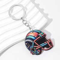 Nouveau Porte-clés Pendentif Casque de Football Américain Super Bowl en Bois, Luxe Abordable, Style Européen et Américain, pour Femme, Idéal pour les Fêtes