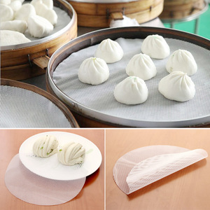 Tapis de cuisson en silicone de qualité alimentaire, antiadhésif, réutilisable, en gel de silice, pour raviolis, vapeur, pain farci, dim sum, pâtisserie, rond, en maille - Product Image 2